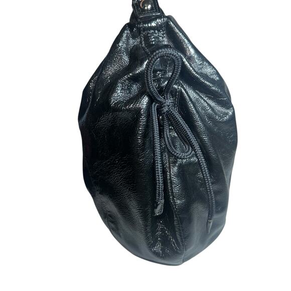 Coach C1089-15790 Black Patent Leather Hobo Shoulder Bag Zip Pocket - Picture 5 of 13